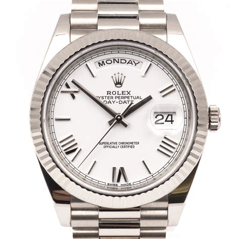 rolex white gold mens|Rolex presidential 40mm white gold.